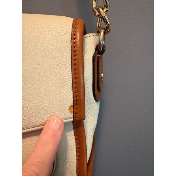 Michael Kors Margo Cream Pebbled Leather Crossbody Bag Adjustable Strap - Picture 5 of 16